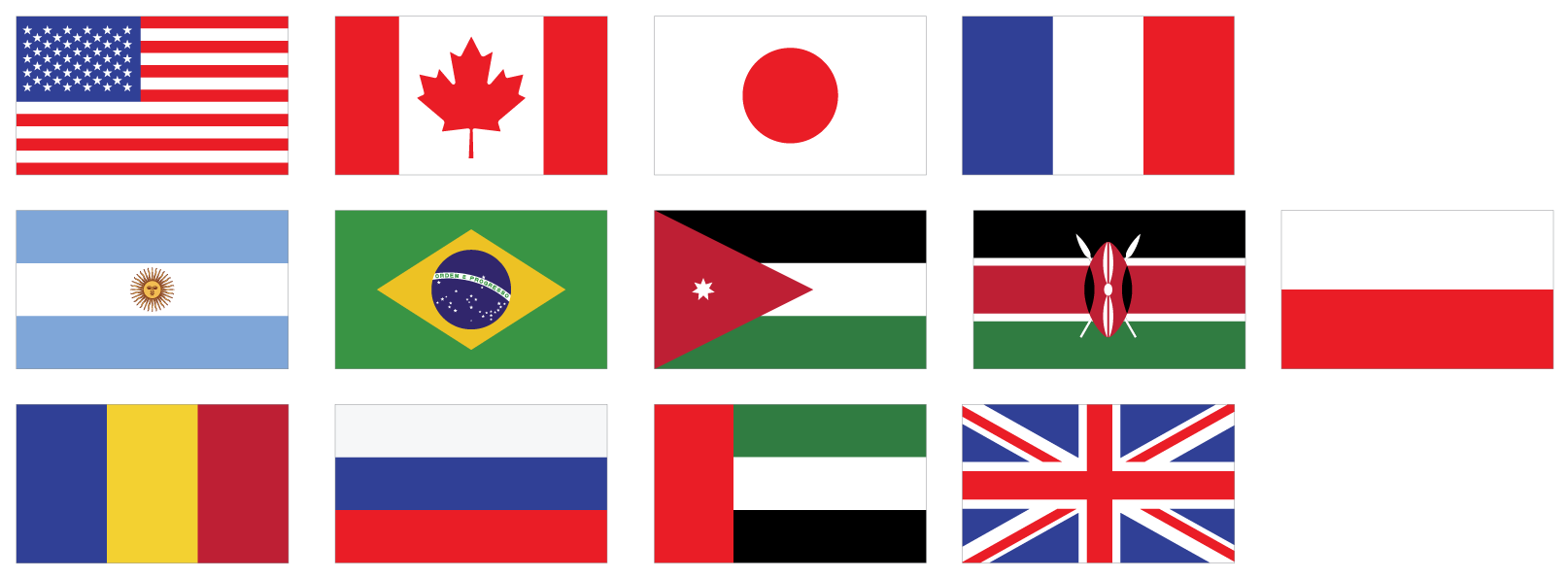 Flags of participating countries